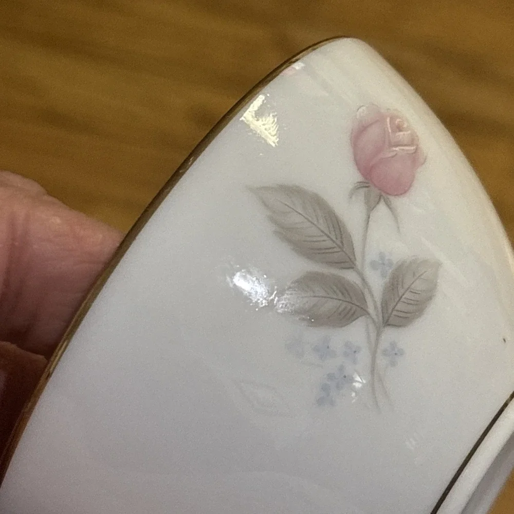 Noritake Roseville 6238 Tea Cups Set of 2 Pink Rose Gold Trim Japan Fine China
